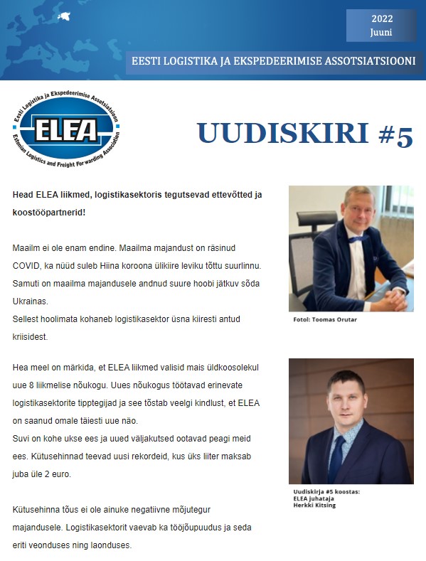 Tutvu ELEA viienda uudiskirjaga ja loe lähemalt ELEA Uudiskiri #5